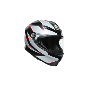 AGV K6 Multi Flash Helm unisex (schwarzmatt/grau/rot)